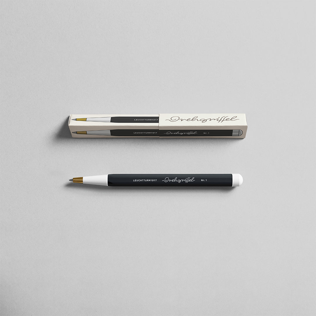 LEUCHTTURM1917 Ball Point Pen with Royal Blue Ink | Drehgriffel No. 1 | Black | Twist Mechanism - penpencilink