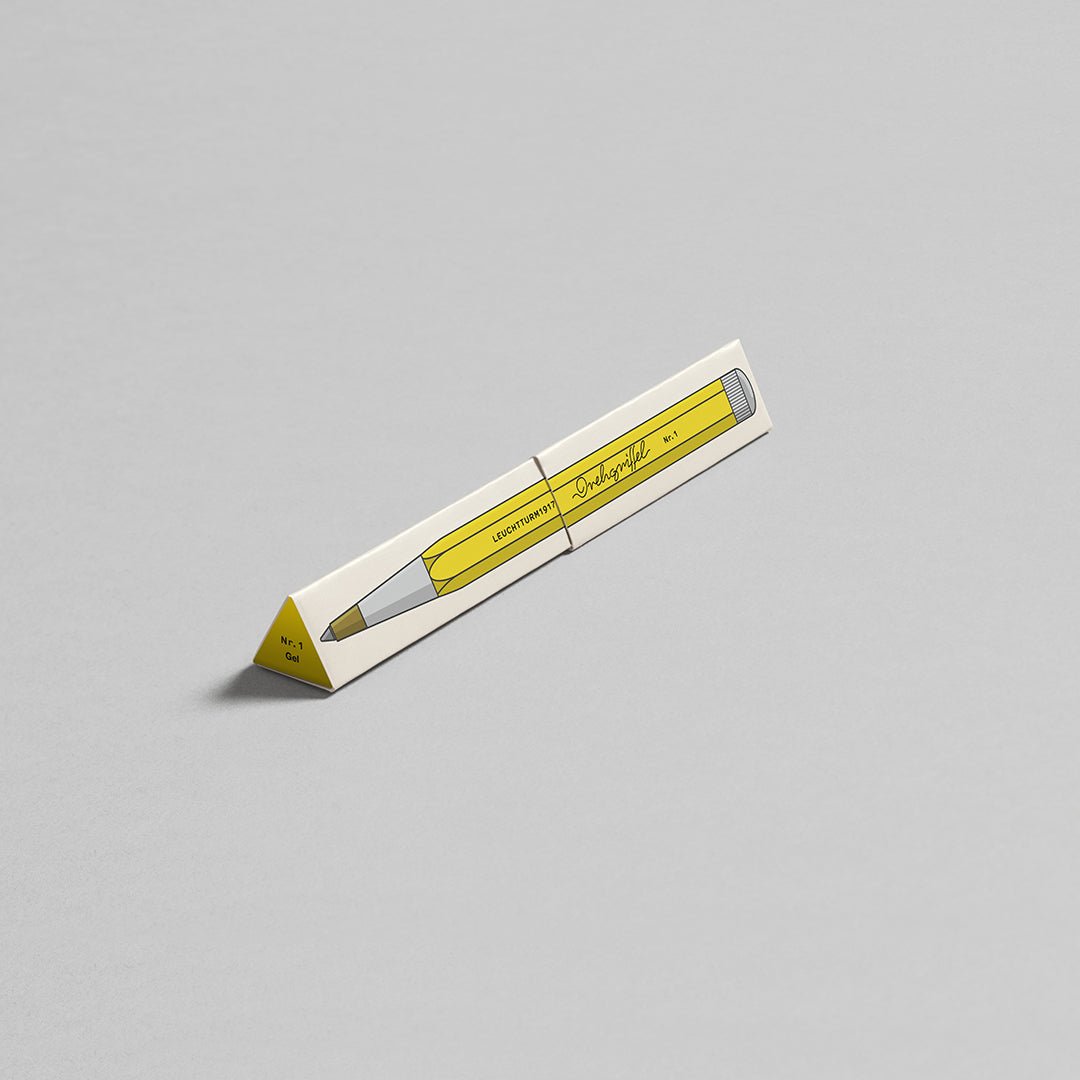 LEUCHTTURM1917 Ball Point Pen with Royal Blue Ink | Drehgriffel No. 1 | Lemon Yellow | Twist Mechanism - penpencilink