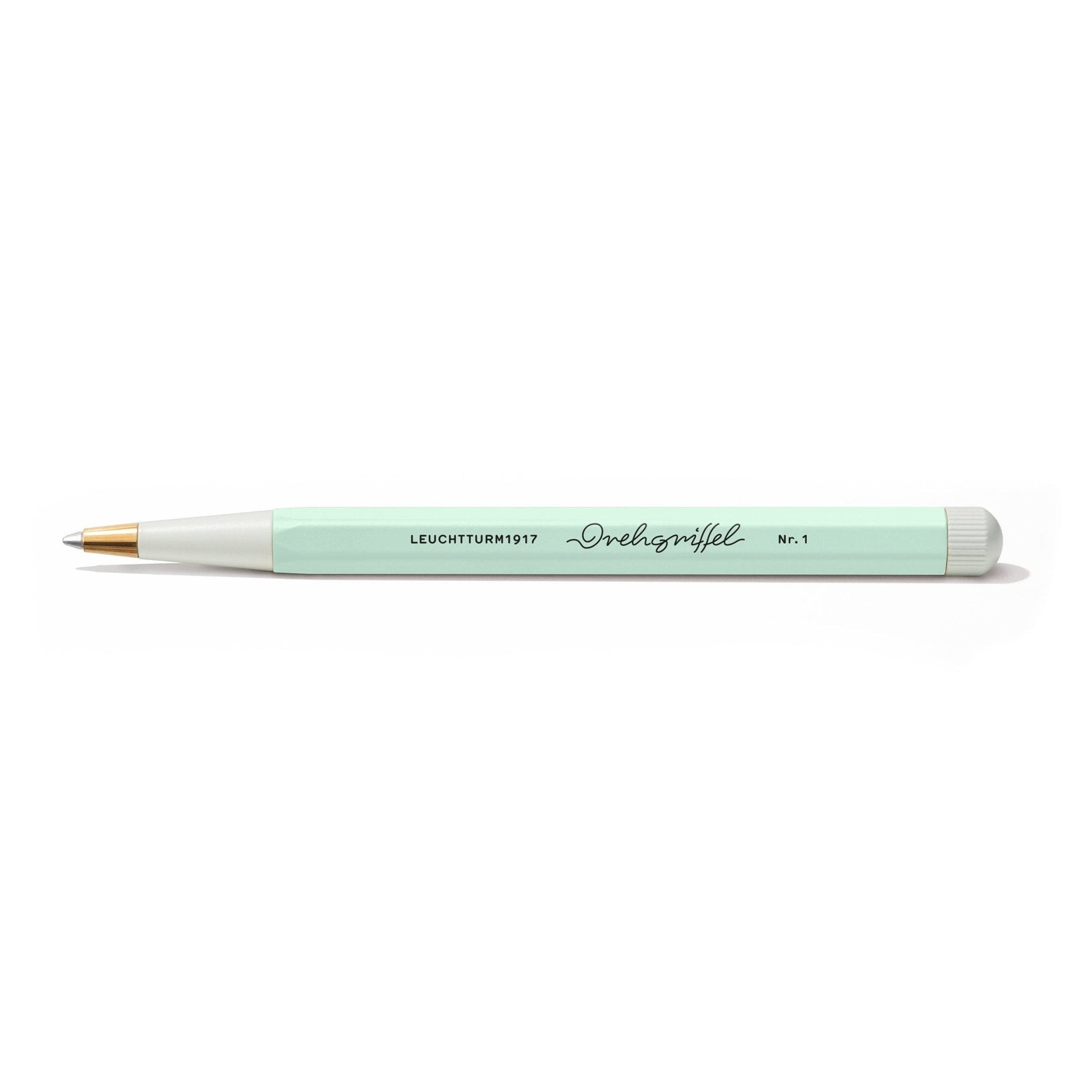 LEUCHTTURM1917 Ball Point Pen with Royal Blue Ink | Drehgriffel No. 1 | Mint Green | Twist Mechanism - penpencilink