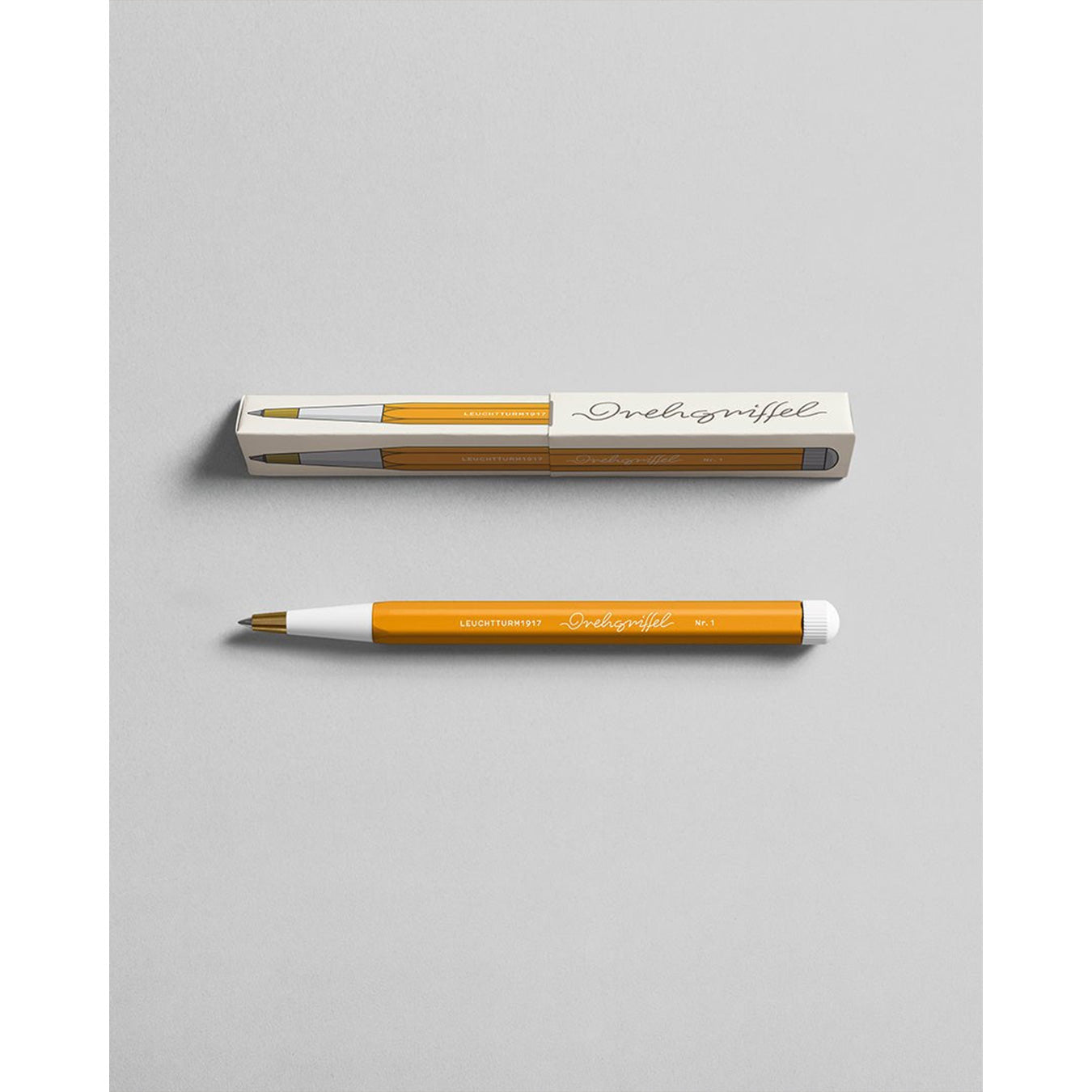 LEUCHTTURM1917 Ball Point Pen with Royal Blue Ink | Drehgriffel No. 1 | Rising Sun Orange | Twist Mechanism