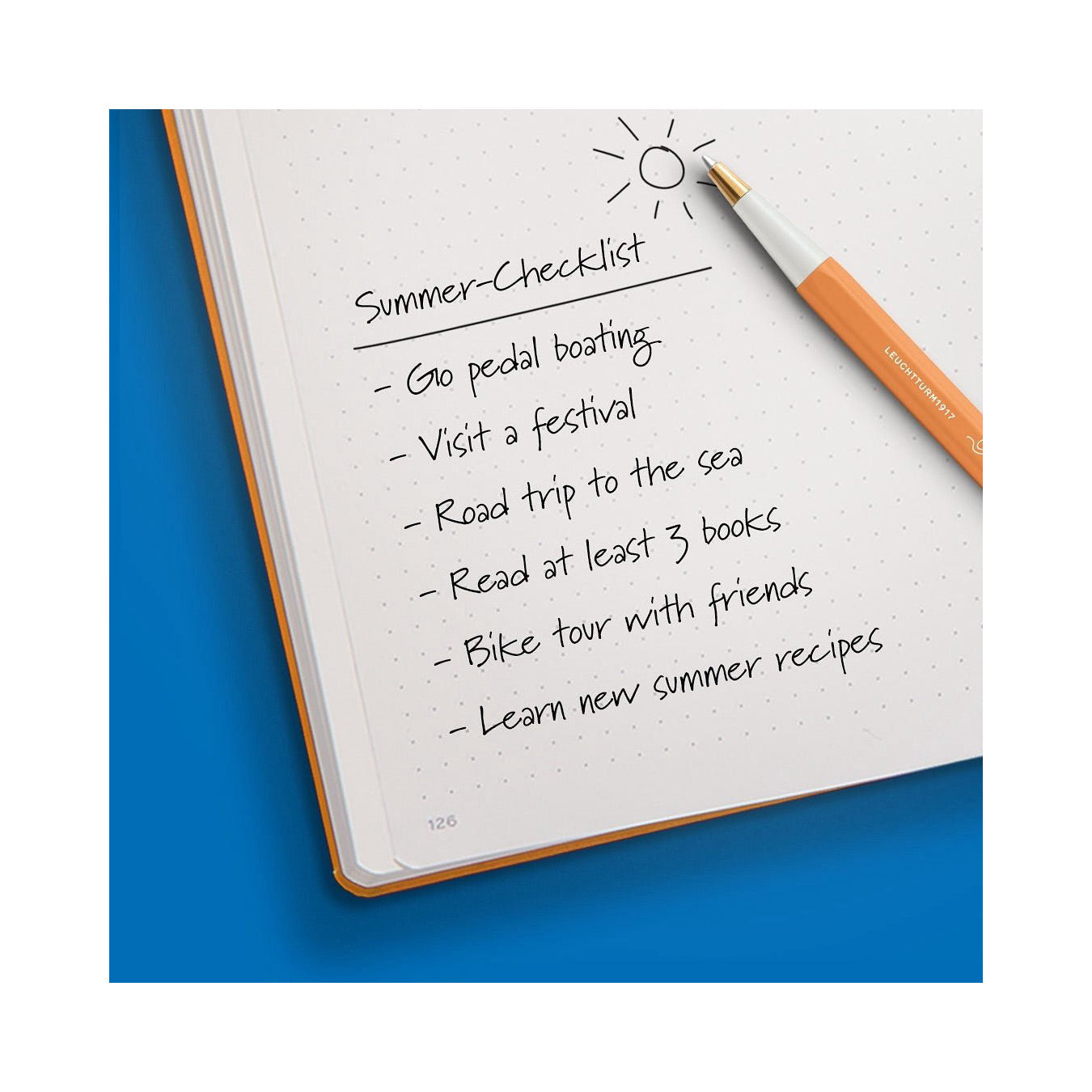 LEUCHTTURM1917 Ball Point Pen with Royal Blue Ink | Drehgriffel No. 1 | Rising Sun Orange | Twist Mechanism