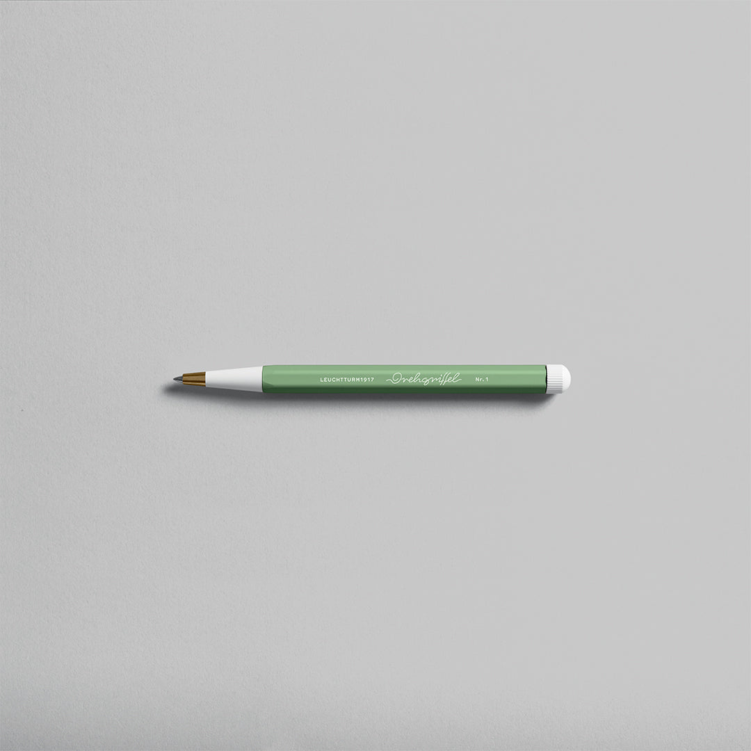 LEUCHTTURM1917 Ball Point Pen with Royal Blue Ink | Drehgriffel No. 1 | Sage Green | Twist Mechanism - penpencilink