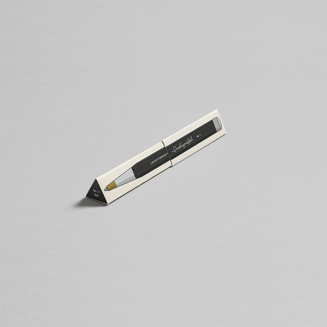 LEUCHTTURM1917 Gel Pen with Document Proof Black Ink | Drehgriffel No. 1 | Black | Twist Mechanism - penpencilink