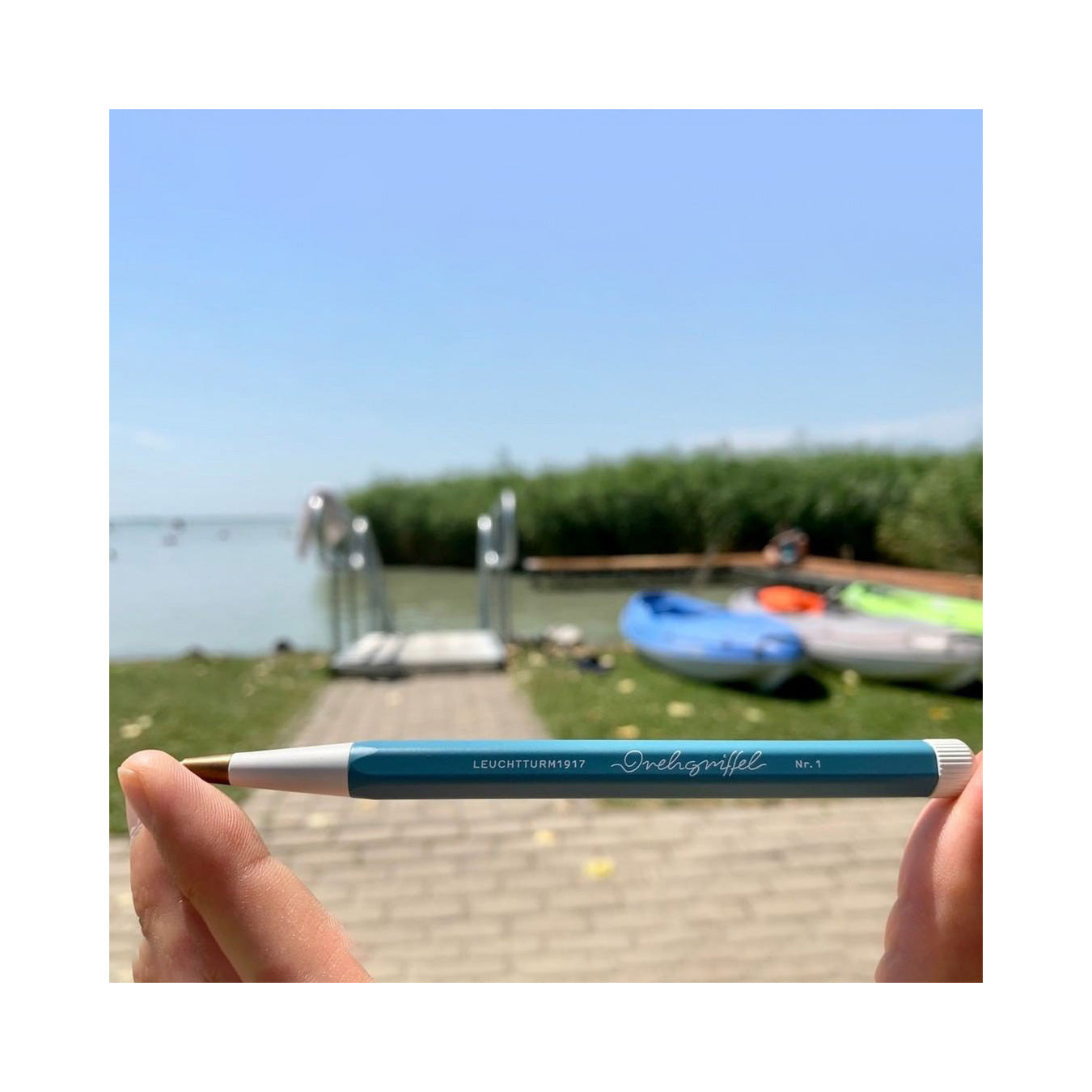 LEUCHTTURM1917 Gel Pen with Document Proof Black Ink | Drehgriffel No. 1 | Stone Blue| Twist Mechanism