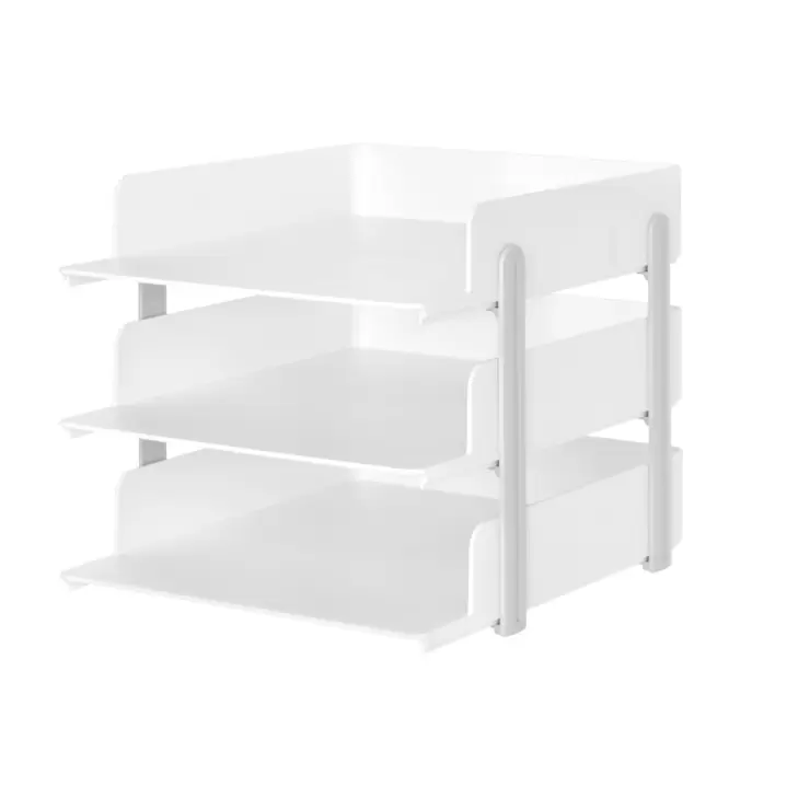 Litem | A4 size Paper Tray | 3 Shelf | Oragniser| Cool Grey | Levo