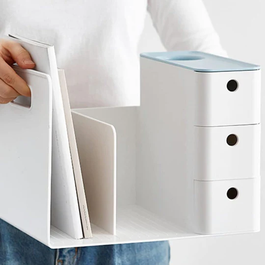 Litem | Combo Book Rack with 3 Drawers| 2 Bookshelf| 1 Pen Stand | Mint