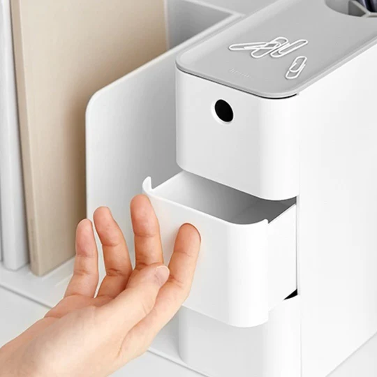 Litem | Combo Book Rack with 3 Drawers| 2 Bookshelf| 1 Pen Stand | White