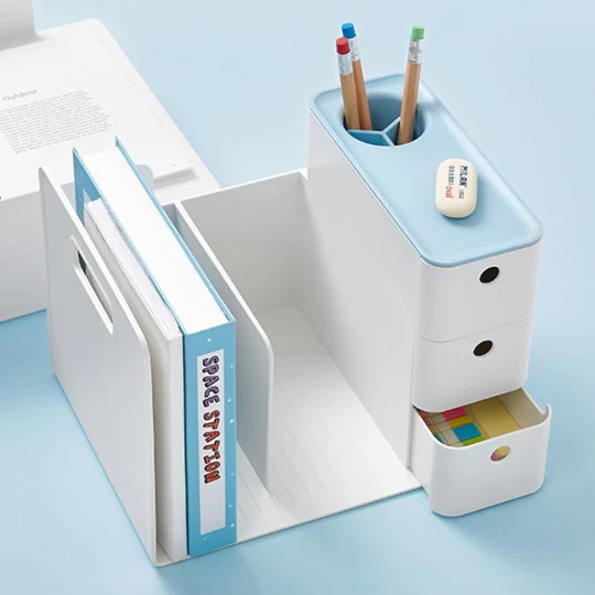 Litem | Combo Book Rack with 3 Drawers| 2 Bookshelf| 1 Pen Stand | Mint