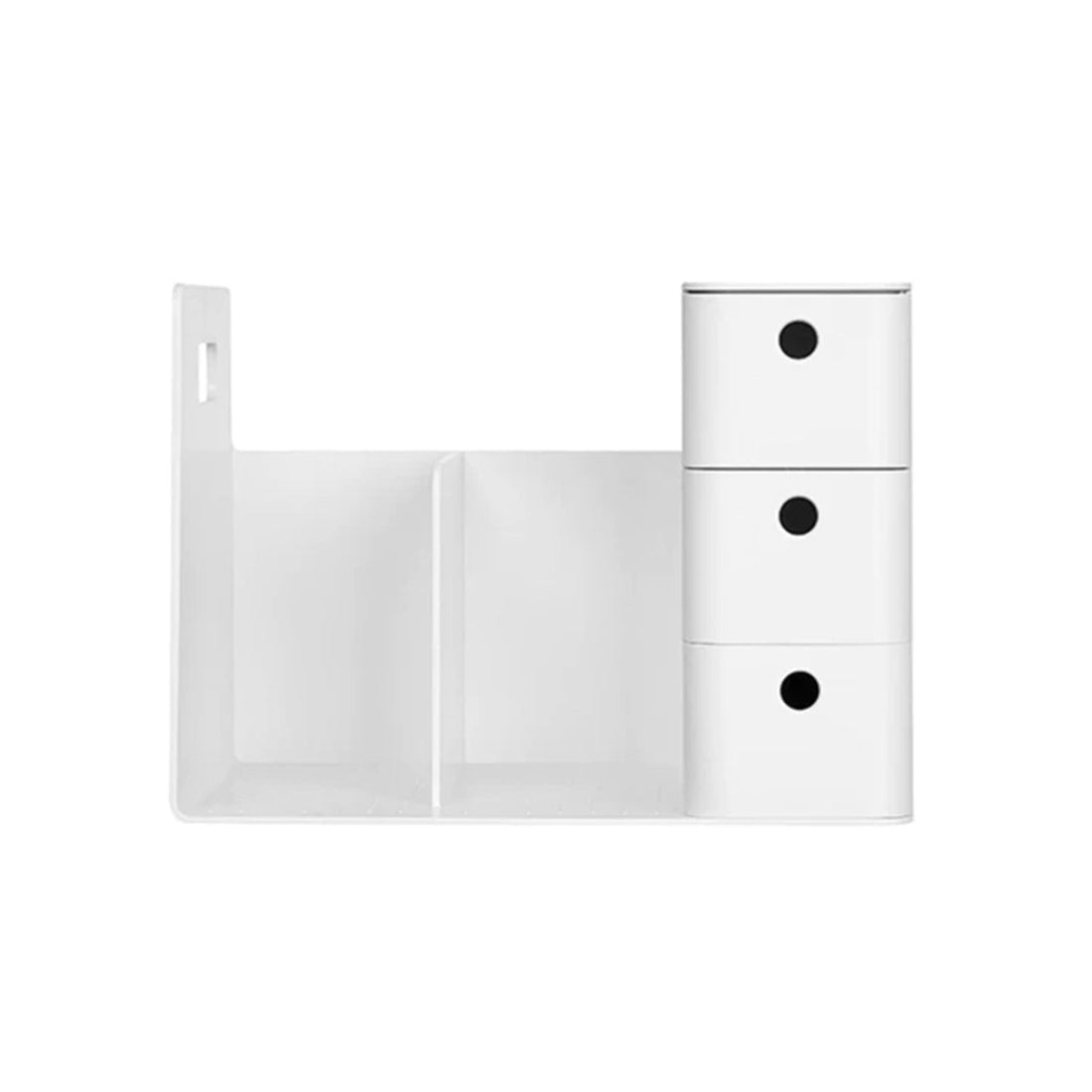 Litem | Combo Book Rack with 3 Drawers| 2 Bookshelf| 1 Pen Stand | White