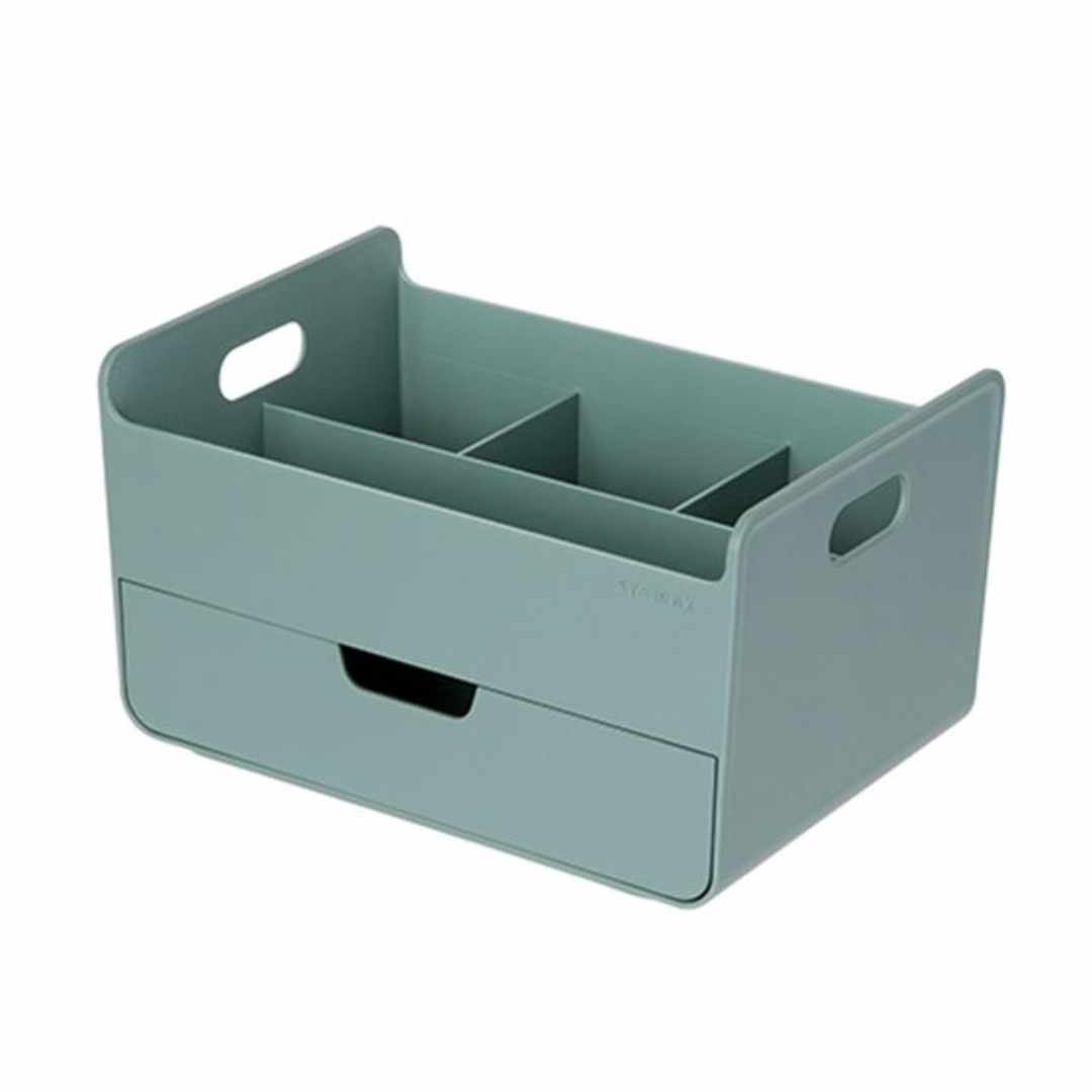 Sysmax | Combo Desk Organizer with 4Compartments  | 1 Drawer | Cobalt Green