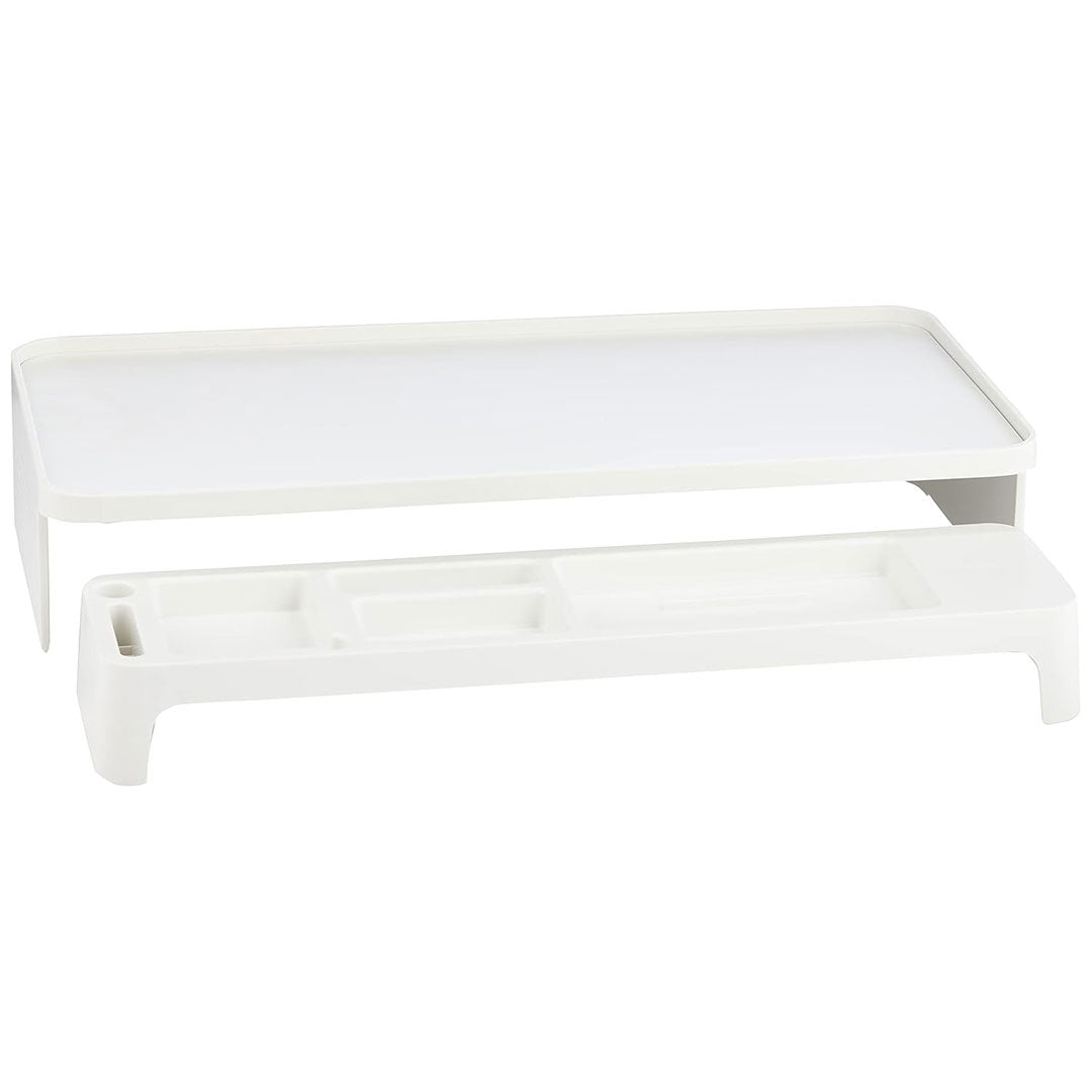 Litem | Monitor Stand | Up Desk Organizer Set | White