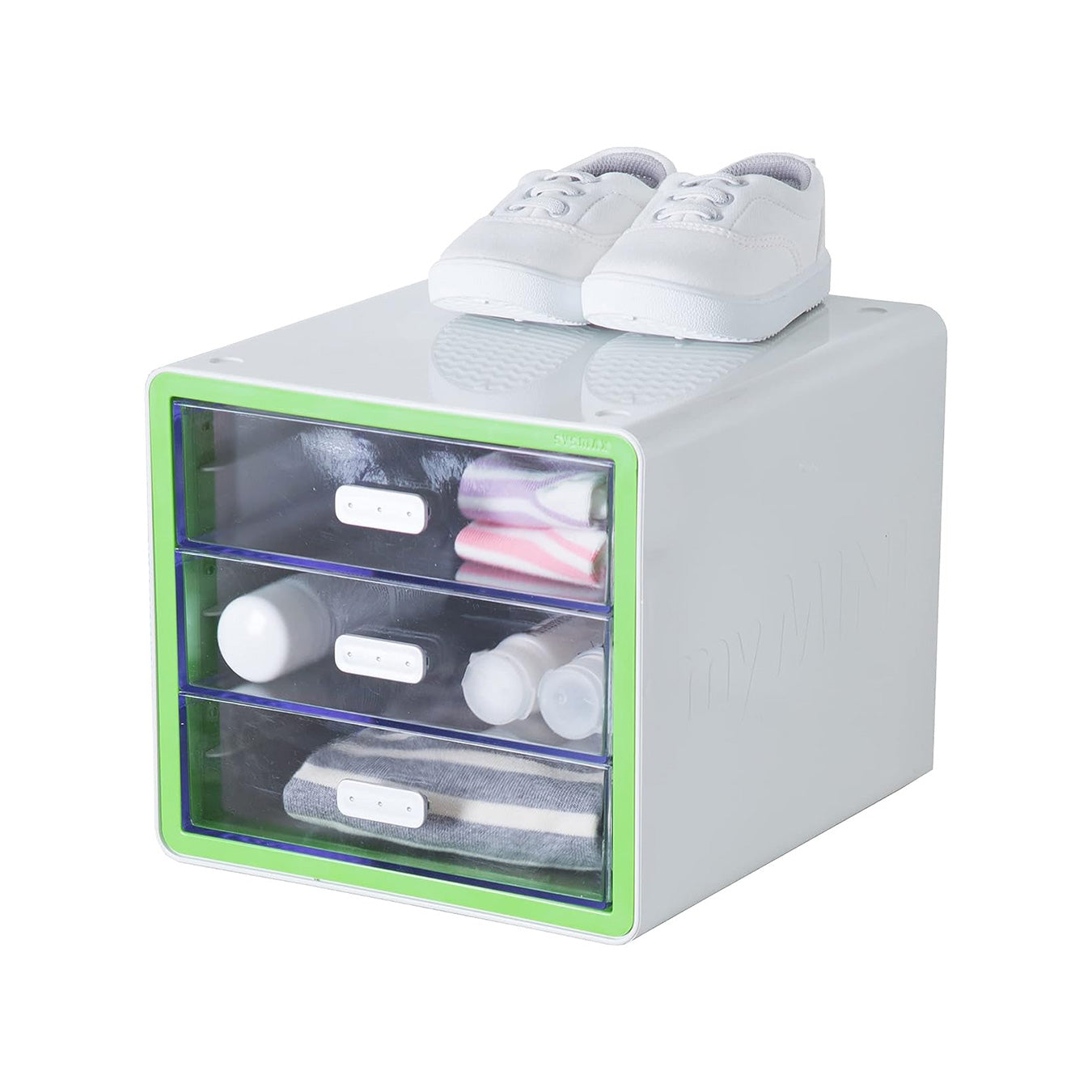 Litem | Multi Utility Storage | Cabinet | 3 Drawers | Green |My Mini | For Office Home