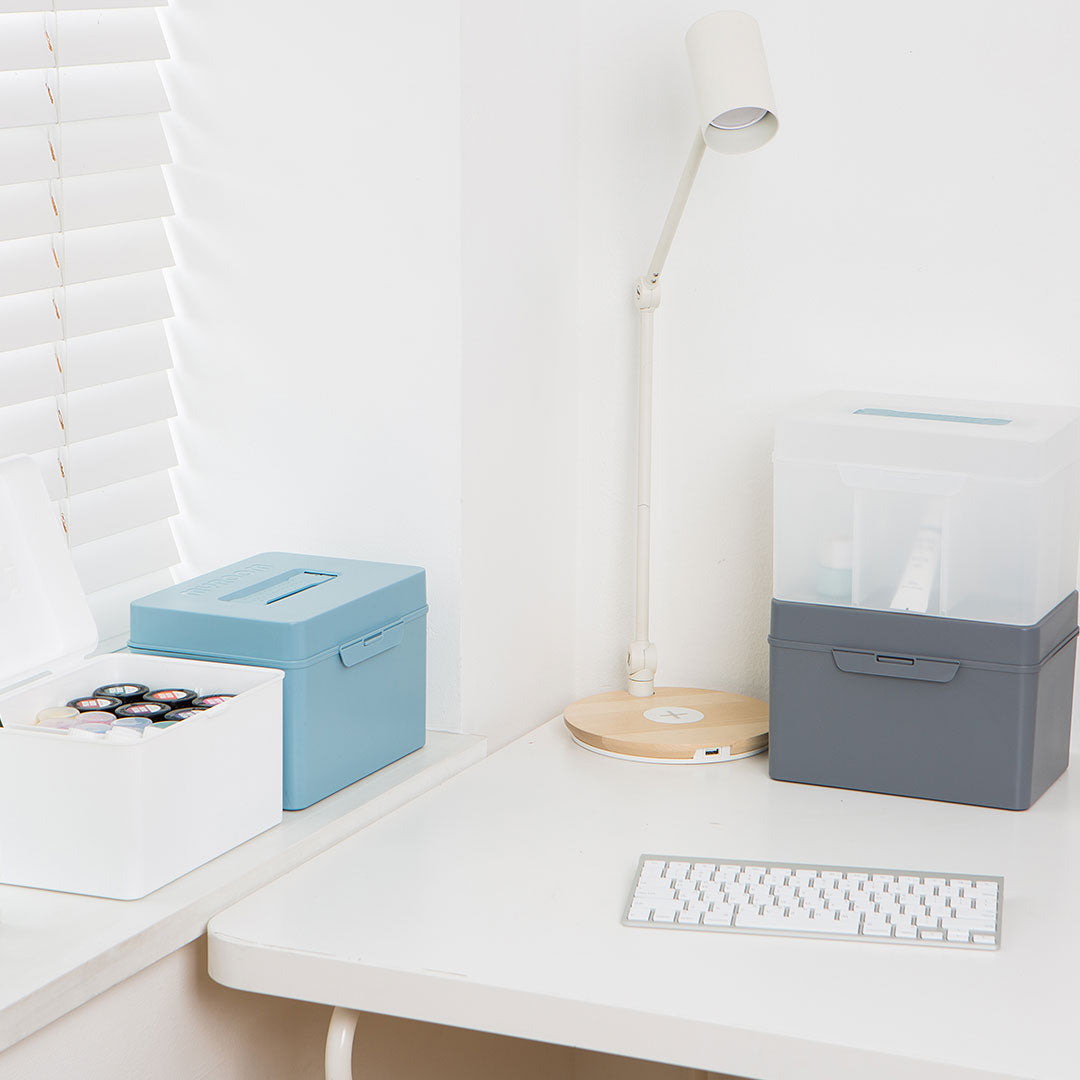 Litem | Multi Utility Storage Box With Lid | Orgnaizer | Smog |My Cube|  For Office & Home