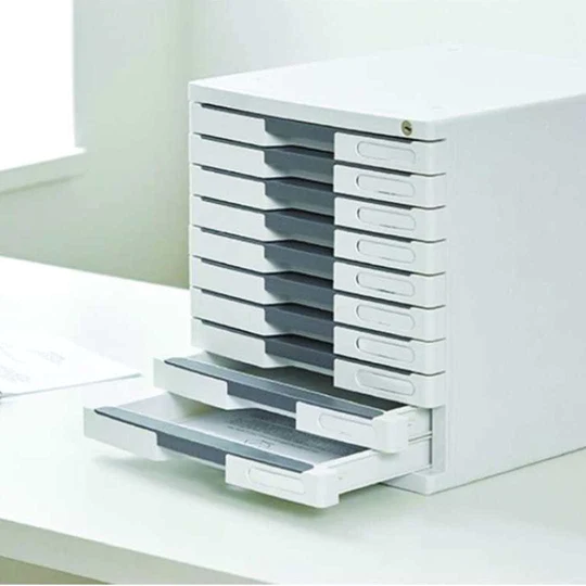 Sysmax | Lockable File Cabinet | 10 Drawers | Grey |New Max | For Office School  & Hospital