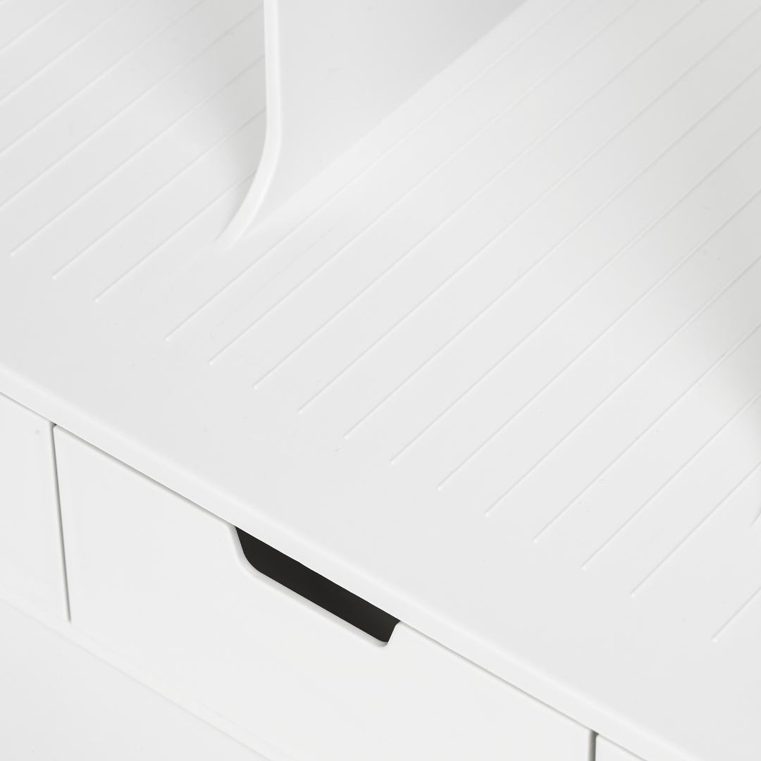 Sysmax | Olio Book Rack with 3 Compartments | 3  Drawers | Organiser| Beige