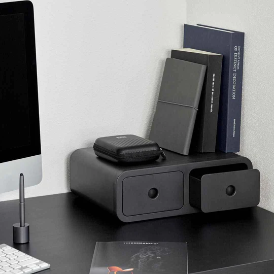 Sysmax | Storage Box|Monitor Stand | Dark Grey | For Office & Home