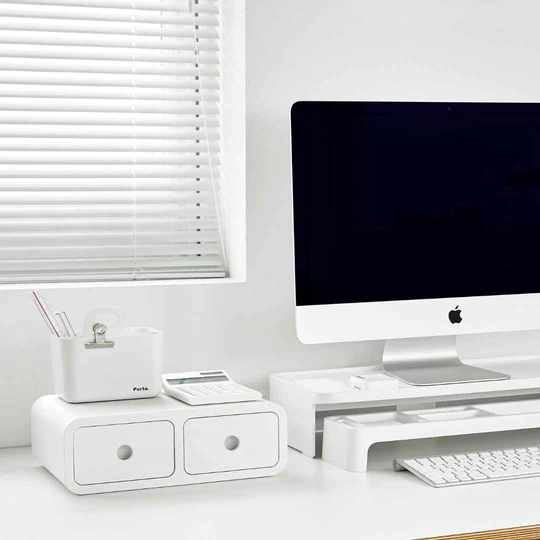 Sysmax | Storage Box|Monitor Stand | Dark Grey | For Office & Home