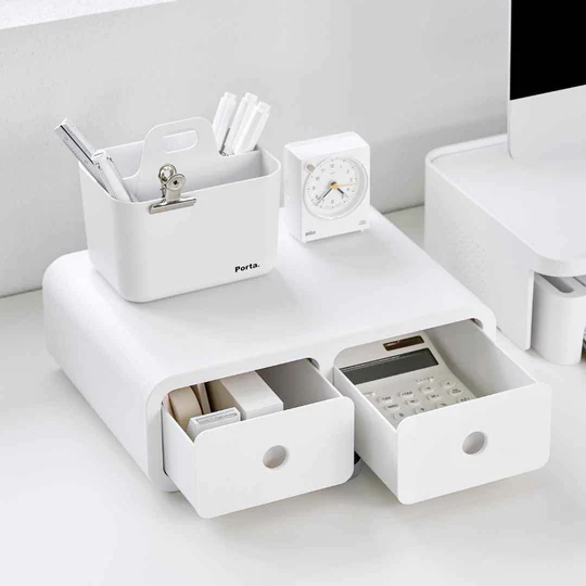 Sysmax | Storage Box|Monitor Stand | White | For Office & Home