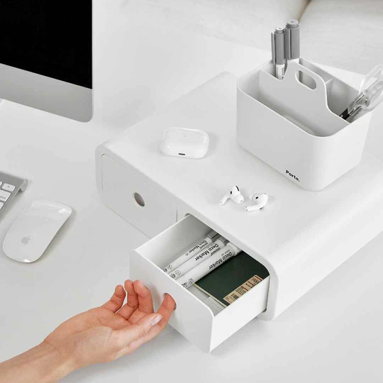 Sysmax | Storage Box|Monitor Stand | White | For Office & Home