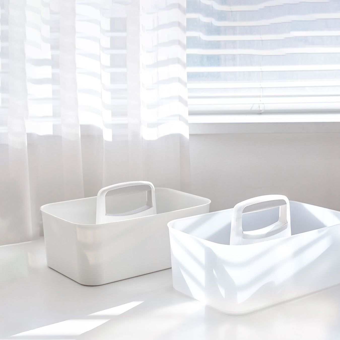 Litem | Portable Storage Organiser | Cool Grey & Ivory | Porta Grande | For Office Home & Kitchen