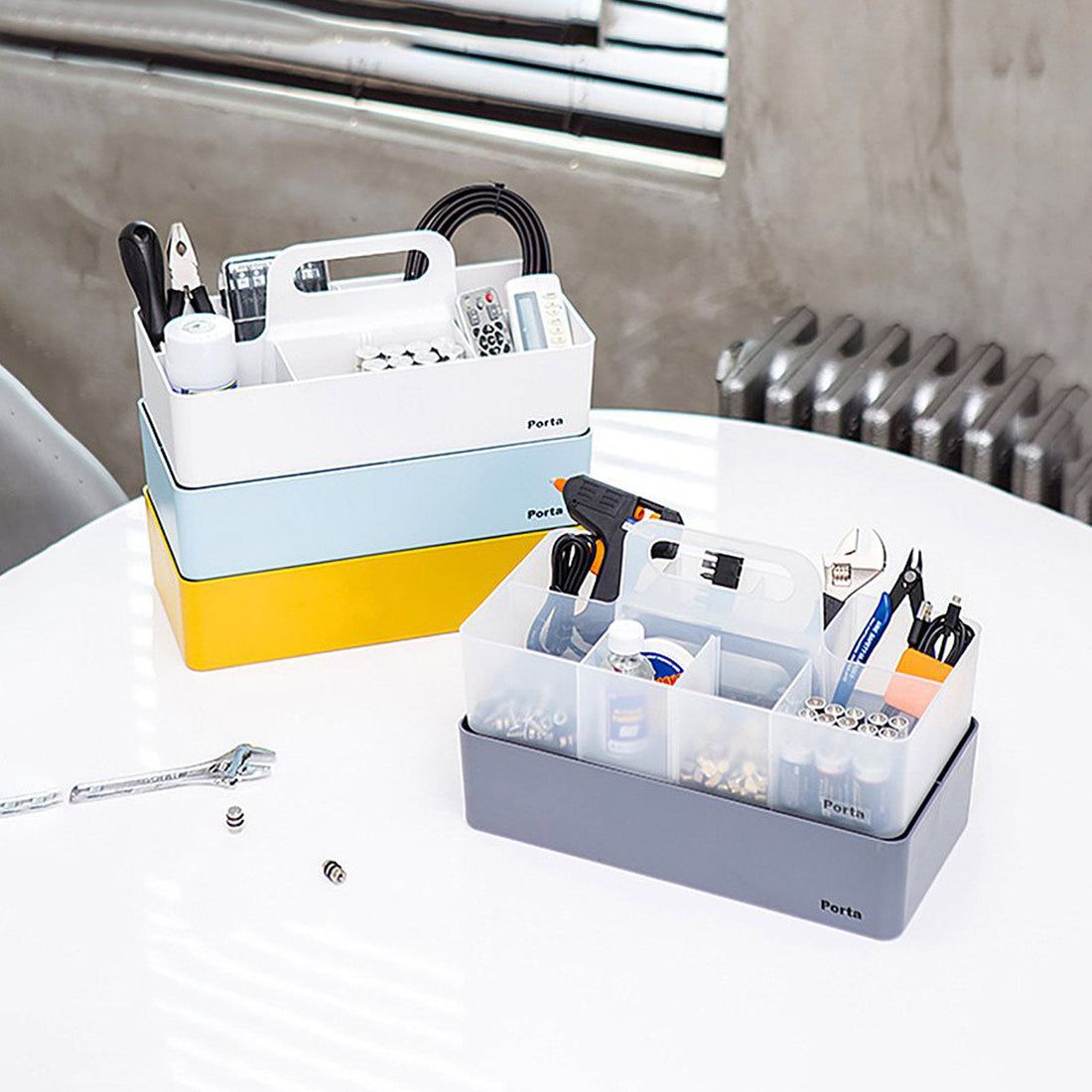 Litem | Portable | Stackable | Porta Organizer | Ivory|For Office Home & Kitchen