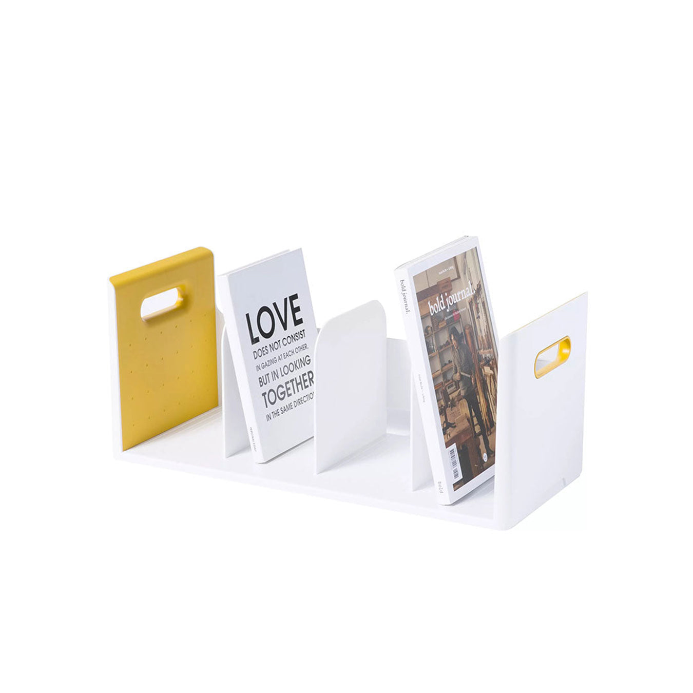 Litem | Book Rack | 4 Compartments | Organizer| Yellow |Roomax