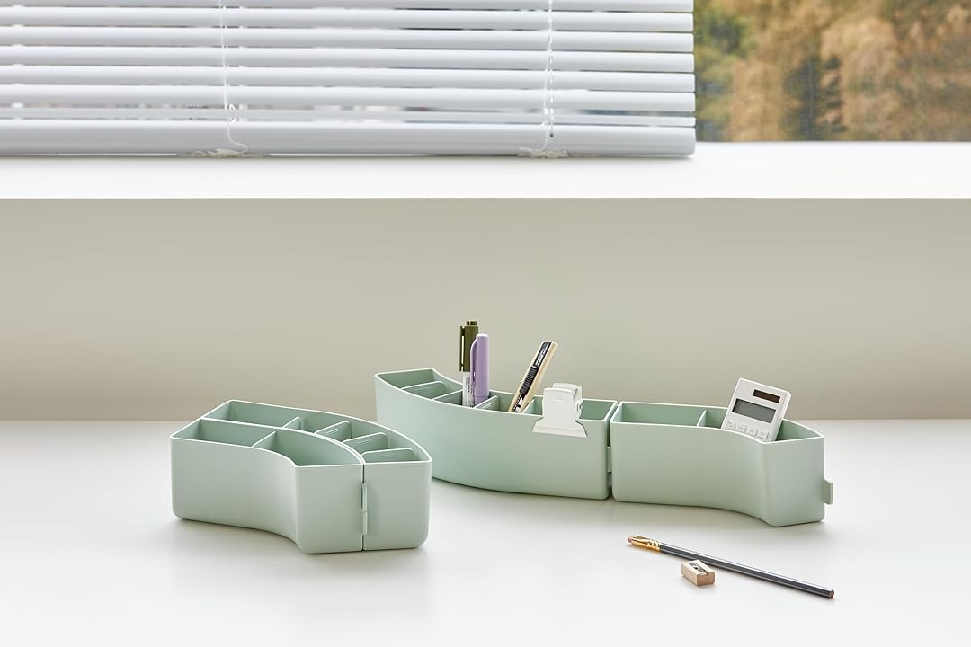 Litem |Pen Stand | Organiser | 6 Compartment | Sage Green |  Train