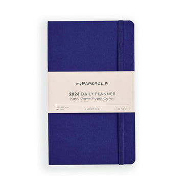 myPAPERCLIP 2026 Daily Planner M1 | Medium Size | BlueBerry |Soft Cover | 384 Pages, 80 GSM | Blue - Berry - penpencilink