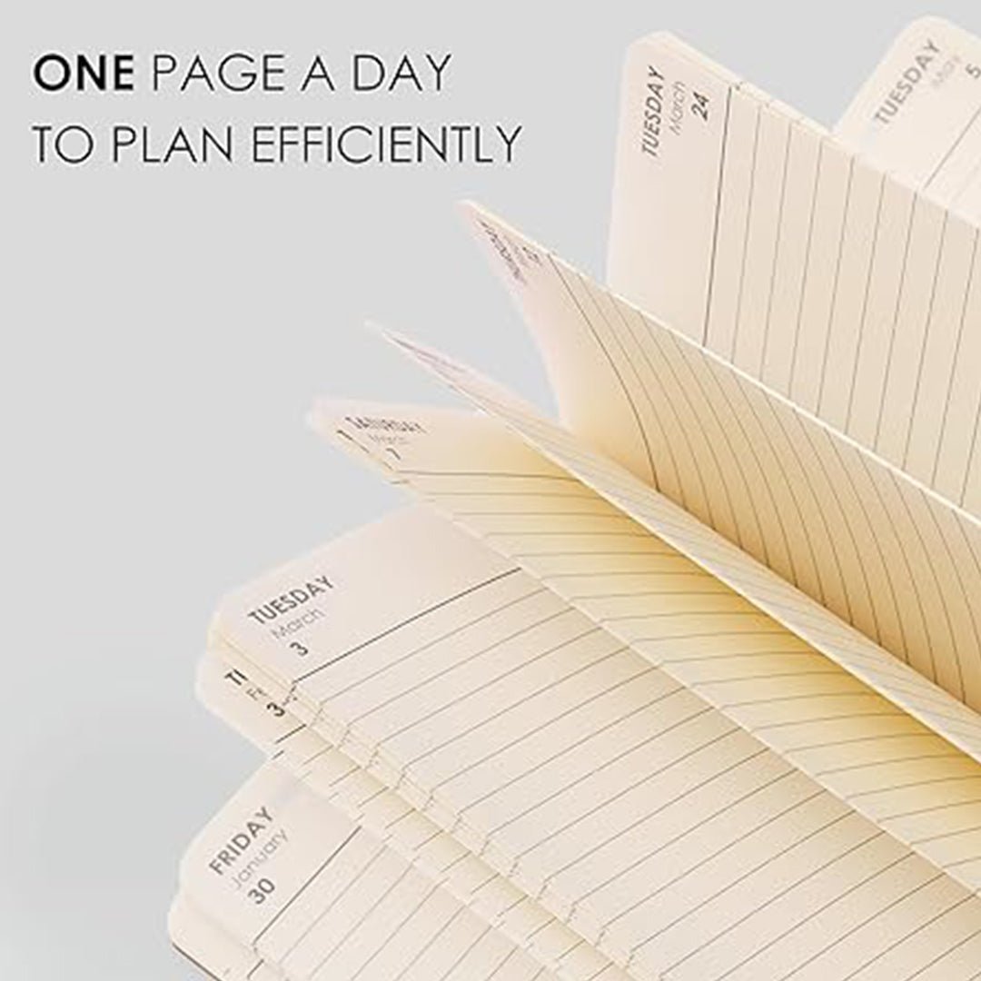 myPAPERCLIP 2026 Daily Planner M2 | Medium Size | Red | Italian Vegan Leather Cover | 384 Pages, 80 GSM | Red - penpencilink