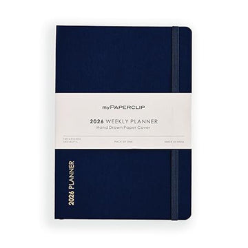 myPAPERCLIP 2026 Weekly Planner | A5 Size | Soft Cover | 192 Pages, 80 GSM | Imperial Blue - penpencilink
