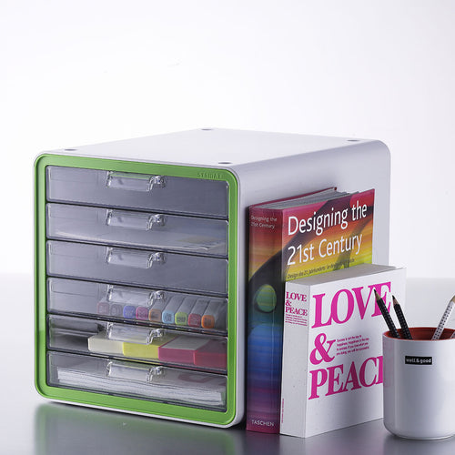 Litem | Multi Utility Storage Cabinet | 6 Drawers | Organiser |Green | My Room | For Office & Home