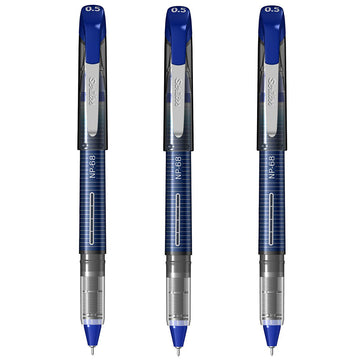 Scrikss Office 0.5 mm Needle Point Pen - Water Based Fast Drying Ink, Strength & Durable Micro Extruded Tip - 3 Pieces NP68 Set (Blue)
