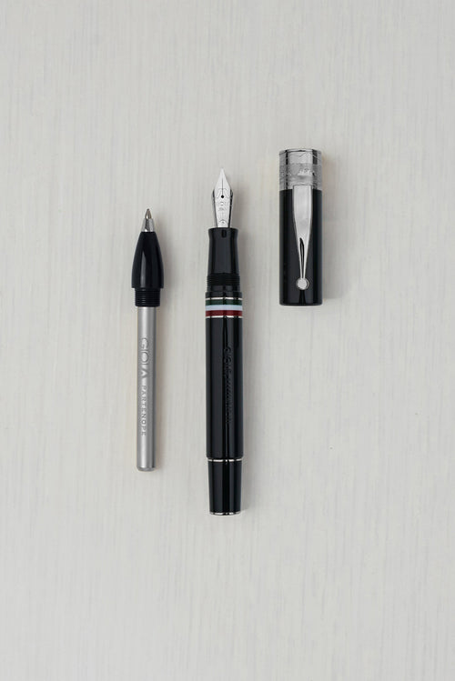 Gioia | Fountain Pen & Rollerball Pen | Partenope | Black | Ruthenium Trims