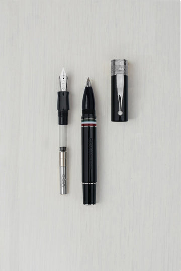 Gioia | Fountain Pen & Rollerball Pen | Partenope | Black | Ruthenium Trims