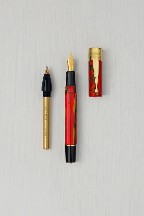 Gioia | Fountain Pen & Rollerball Pen | Partenope | Fiamma Flame | Gold Trims