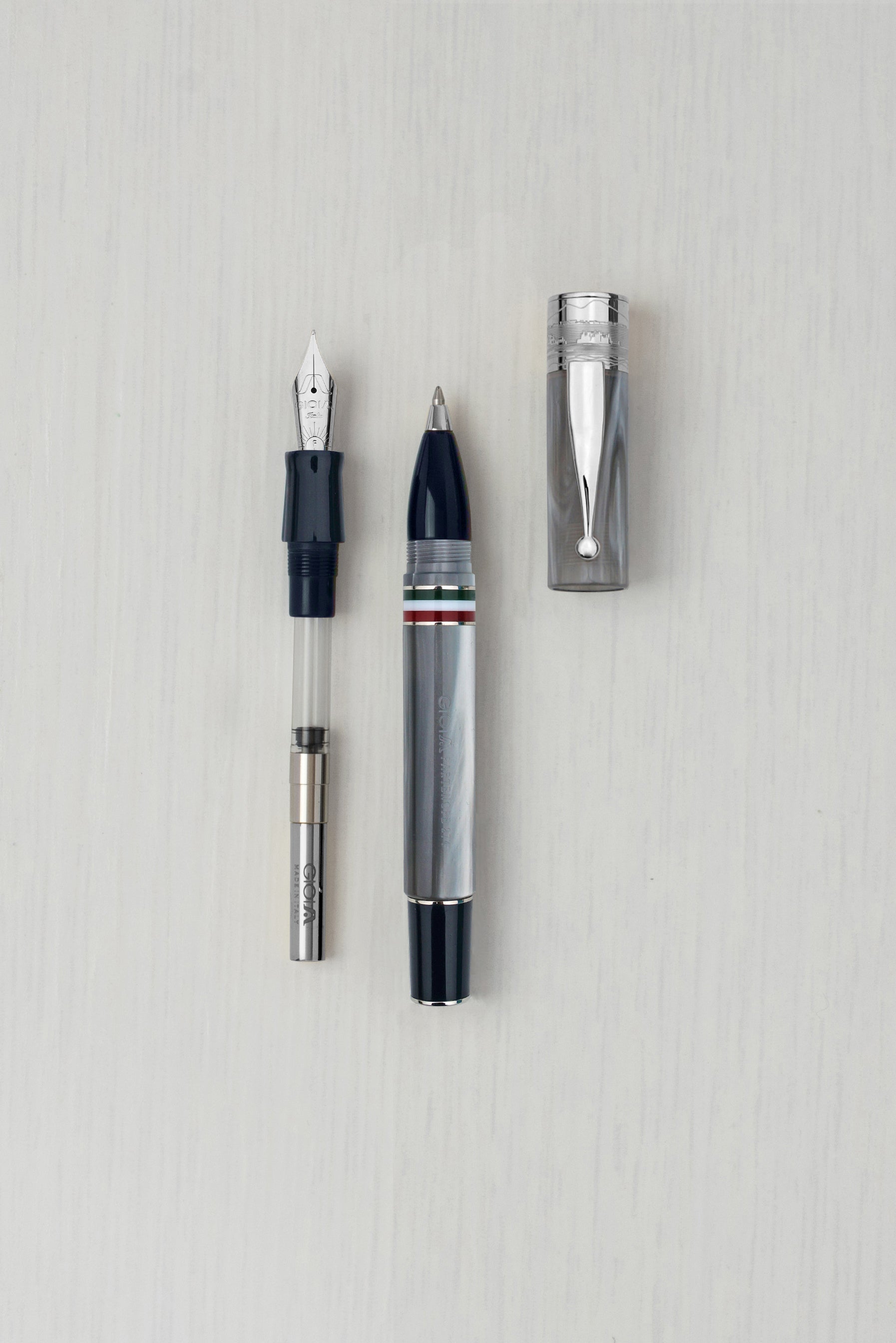 GIOIA | Fountain Pen & Rollerball Pen |Partenope |Madreperla Pearl Rhodium Trims
