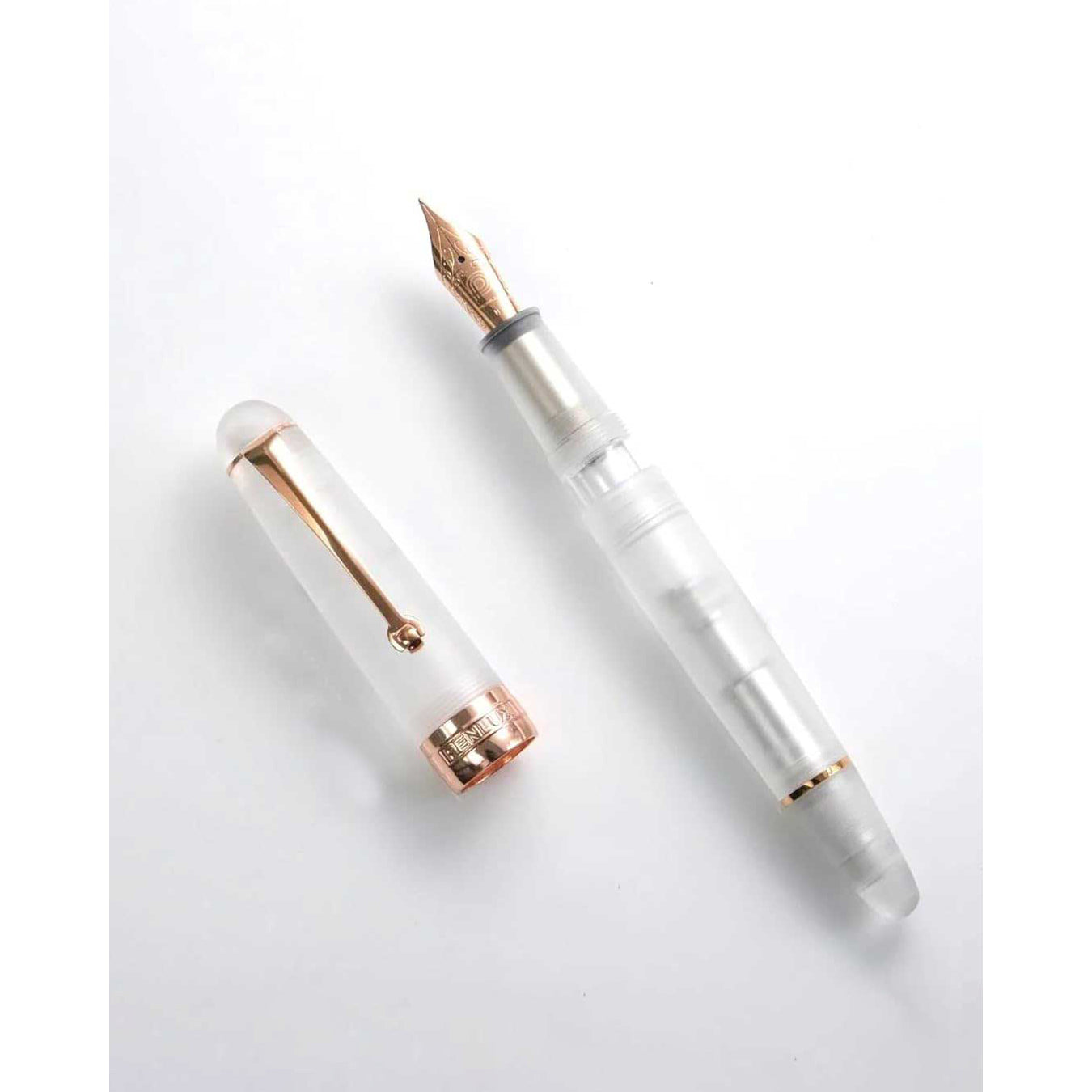 Penlux | Fountain Pen | Delgado | Demo Matted | Rose Gold Trim