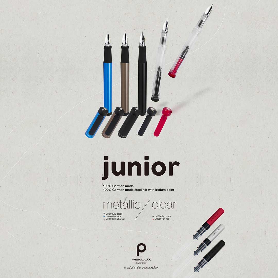 Penlux | Junior | Fountain Ink Pen | Metallic Blue