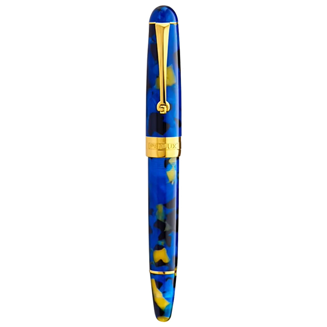 Penlux | Fountain Pen | 14K Gold Plated | Masterpiece Delgado Betta | Blue | Flex Nib