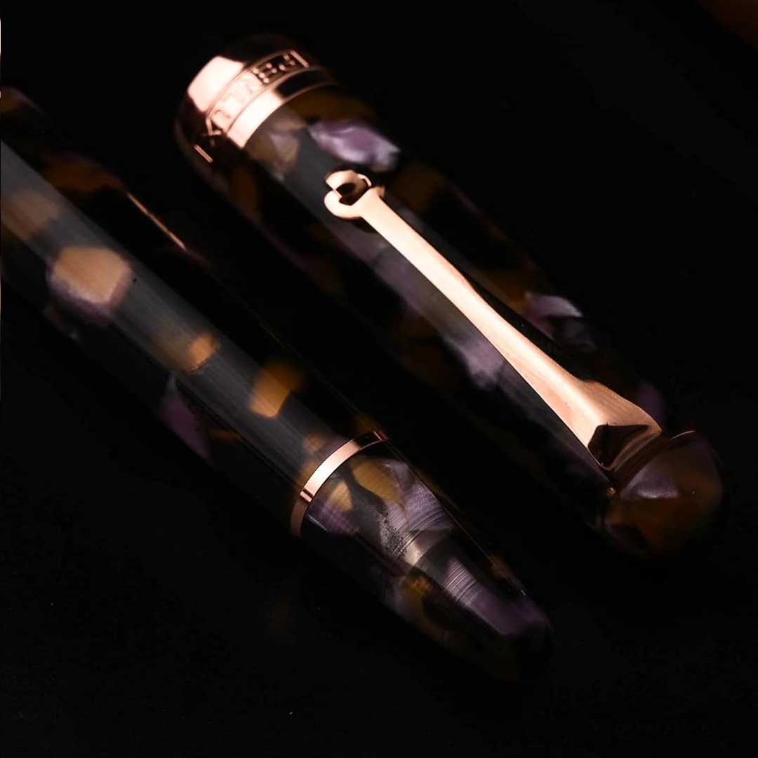 Penlux | Masterpiece Delgado | Fountain Ink Pen | Euploea | Brown Black | Piston Filling