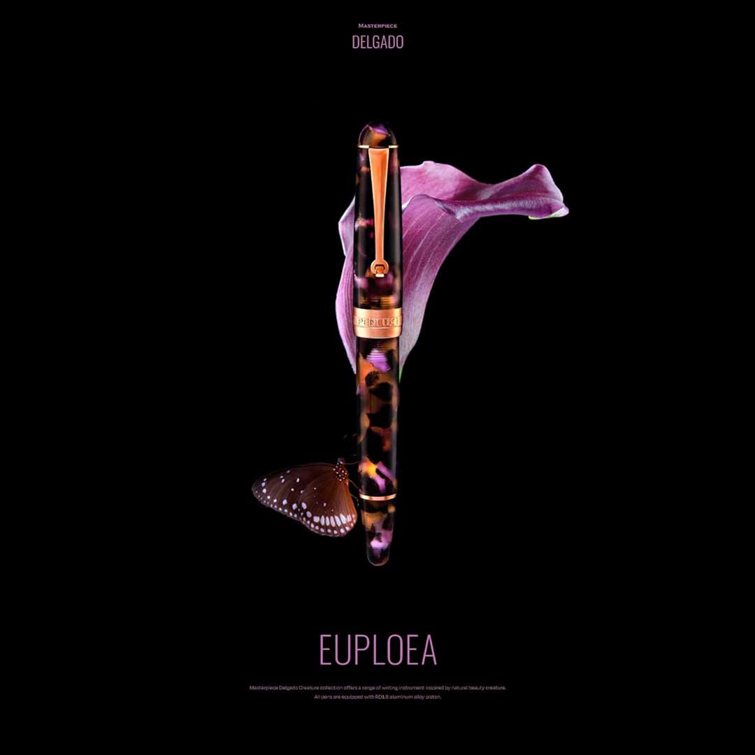 Penlux | Masterpiece Delgado | Fountain Ink Pen | Euploea | Brown Black | Piston Filling