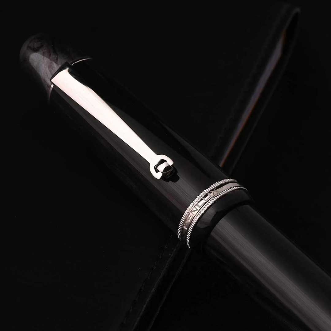 Penlux | Masterpiece Grande | Fountain Ink Pen | Black Wave Body | Piston Filling