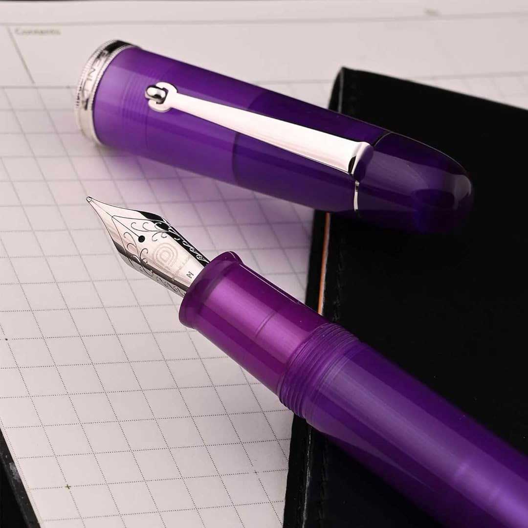 Penlux | Masterpiece Grande | Fountain Pen | Aurora Australis | Purple | Piston Filling