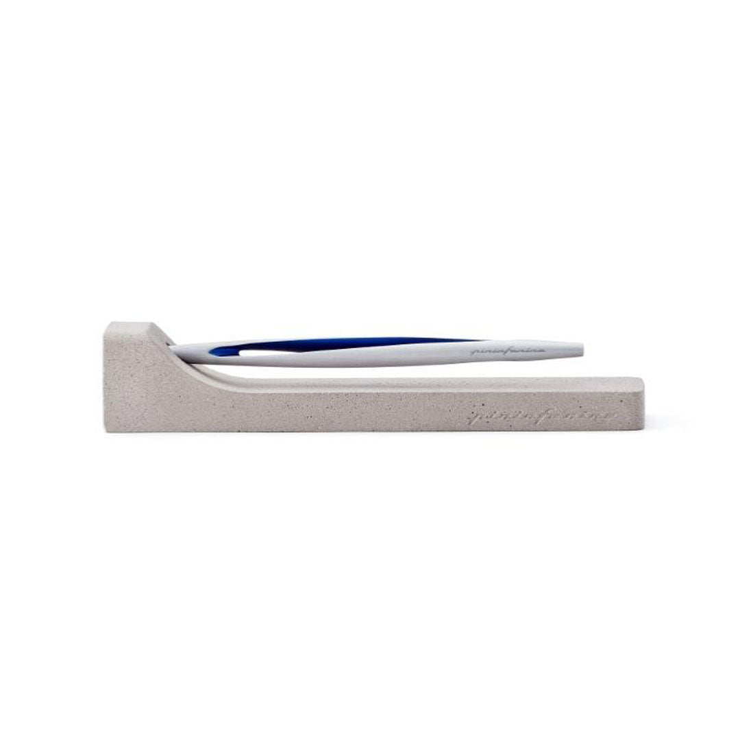 Pininfarina | Aero Blue Pencil | Ethergraf® metal alloy tip  | Raw Concrete Desk Stand