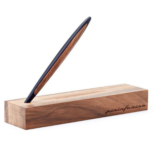 Pininfarina | Cambiano Classic Ink | Ballpoint Pen | Blue |  Solid Wood Desk Stand
