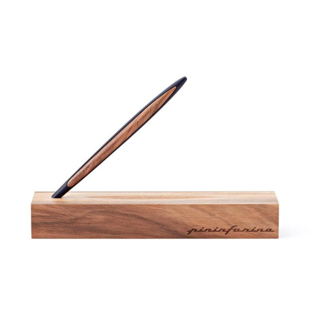 Pininfarina | Cambiano Classic Ink | Ballpoint Pen | Blue |  Solid Wood Desk Stand