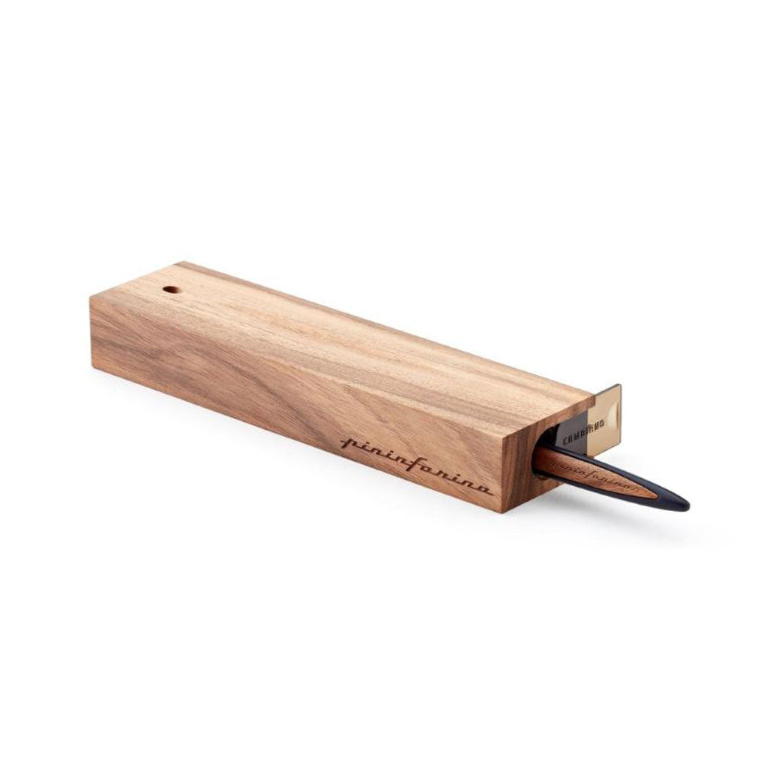 Pininfarina | Cambiano Classic Ink | Ballpoint Pen | Blue |  Solid Wood Desk Stand