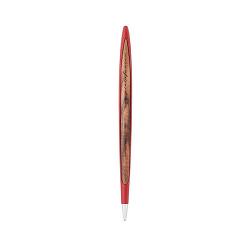 Pininfarina | Cambiano Classic Ink | Ballpoint Pen | Red | Solid Wood Desk Stand