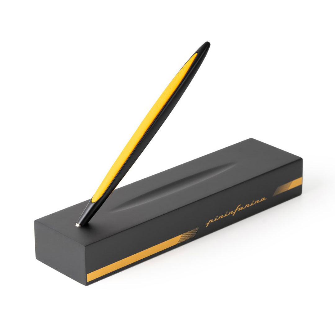 Pininfarina | Cambiano Race | Yellow | Ballpoint Pen | Racing Desk Stand