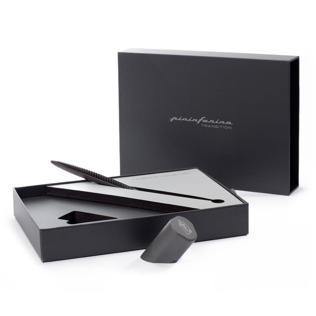 Pininfarina | Cambiano Transitions | Titanium | Ballpoint Pen | Inclined Desk Stand